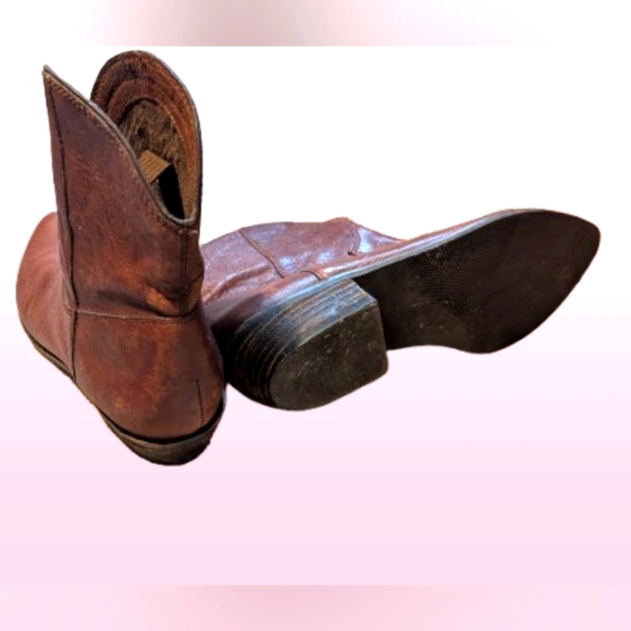 Western Civico 10 Brown Leather Ankle Boots 7.5 - Picture 1 of 4